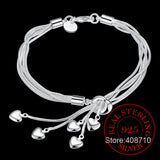925 Sterling Silver Bracelet Hook Five Heart High Fine Jewelry Accessories