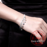 925 Sterling Silver Bracelet Hook Five Heart High Fine Jewelry Accessories