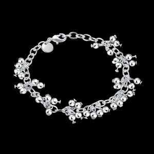 925 Silver Bracelet, Grape Beads Bangle for Women