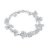 925 Silver Bracelet, Grape Beads Bangle for Women