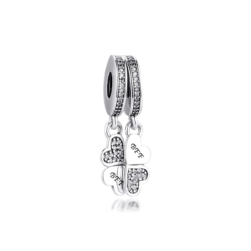 925 Silver Charm CZ Forever Dangle Bead for Bracelet