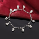 925 Silver Crown Charm Bracelet for Women Wedding