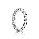 925 Silver Petite Engagement Ring Heart Crystal DIY Jewelry