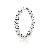 925 Silver Petite Engagement Ring Heart Crystal DIY Jewelry