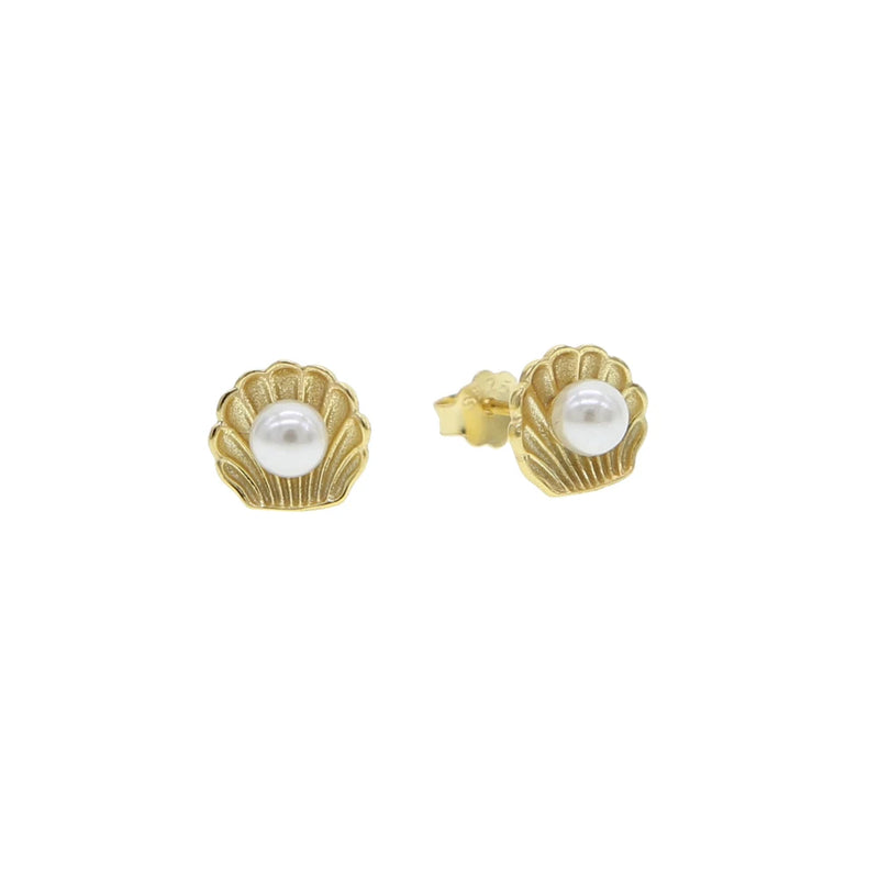 925 Silver Animal Pearl CZ Piercing Earrings