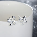 925 Silver Butterfly Stud Earrings Jewelry Women
