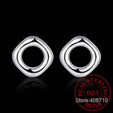 925 Silver Earrings, Wedding Jewelry, Square Lattice Studs