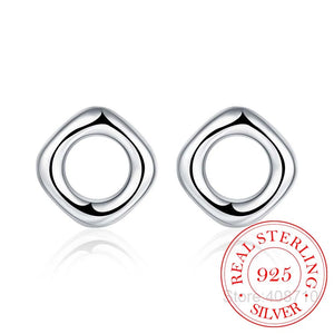 925 Silver Earrings, Wedding Jewelry, Square Lattice Studs