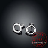 925 Silver Earrings, Wedding Jewelry, Square Lattice Studs