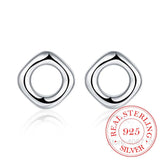 925 Silver Earrings, Wedding Jewelry, Square Lattice Studs