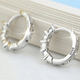 925 Silver Zircon Crystal Earrings Wedding Jewelry