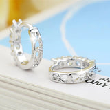 925 Silver Zircon Crystal Earrings Women Wedding Jewelry