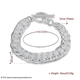 925 Silver High Lady Bracelet Circle Charm Jewelry Gift