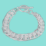 925 Silver High Lady Bracelet Circle Charm Jewelry Gift