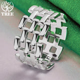 925 Silver Hollow Charm Rings for Women Man Engagement Wedding Birthday Gift
