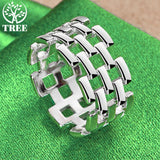 925 Silver Hollow Charm Rings for Women Man Engagement Wedding Birthday Gift