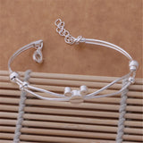 925 Sterling Silver Mickey Open Bangle Women Nice Bracelets Bangle Charm Jewelry