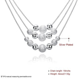 925 Silver Smooth Matte Bead Snake Chain Necklace