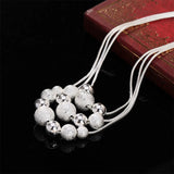 925 Silver Smooth Matte Bead Snake Chain Necklace