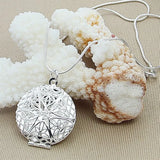 925 Silver Pendant Round Photo Frame Necklace Female Charm Classic