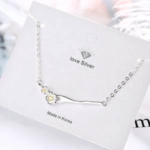 925 Silver Plum Blossom Bracelet Flower Charm for Women