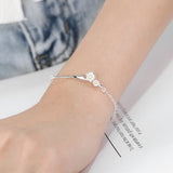 925 Silver Plum Blossom Bracelet Flower Charm for Women