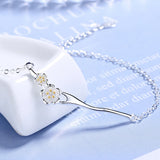 925 Silver Plum Blossom Bracelet Flower Charm for Women