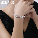 925 Silver Rose Flower Bangle Bracelet Women Wedding Engagement