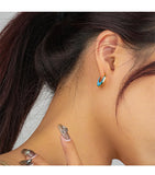 925 Silver Abalone Shell Crescent Moon Earrings Plated, Birthday Gift