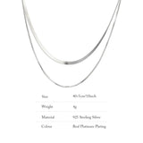 925 Silver Snake Chain Double-layer Necklace French Fine Jewelry Gift
