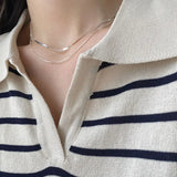 925 Silver Snake Chain Double-layer Necklace French Fine Jewelry Gift