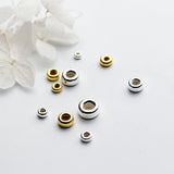 925 Silver Wheel Spacer Beads Gasket 18k Plated DIY Charm Bracelet