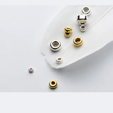 925 Silver Wheel Spacer Beads Gasket 18k Plated DIY Charm Bracelet
