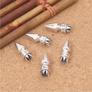 925 Sterling Thai Silver Bracelet Beaded Leather Rope Fashion Ch Letter