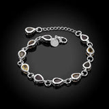 925 Silver Charm Bracelets Zircon Crystal Jewelry Wedding Lady