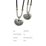 999 Pure Silver Necklace Fengshui Pendant For Women Change Luck Sweater Chain