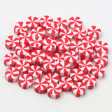 Red Clay Beads Flat Round Candy Polymer Clay Spacer Beads