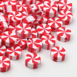Red Clay Beads Flat Round Candy Polymer Clay Spacer Beads
