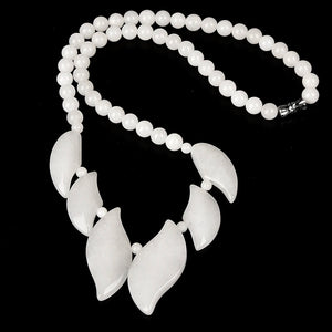 Cream-white Pendant and Jade Chalcedony Necklace 18inch Gem