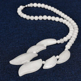 Cream-white Pendant and Jade Chalcedony Necklace 18inch Gem