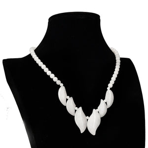 Cream-white Pendant and Jade Chalcedony Necklace 18inch Gem