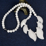 Cream-white Pendant and Jade Chalcedony Necklace 18inch Gem