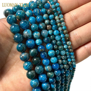 100% Natural Apatite Round Stone Beads 4/6/8/10MM