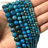 100% Natural Apatite Round Stone Beads 4/6/8/10MM
