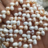 AA Natural Pink Leaf Shape Pearls 6-7mm 84-85pcs