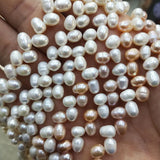 AA Natural Pink Leaf Shape Pearls 6-7mm 84-85pcs