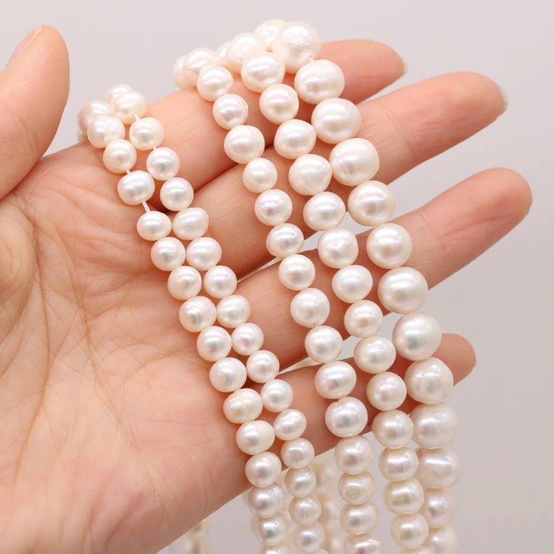 Real Freshwater Pearl Beads Round Natural Loose 14''