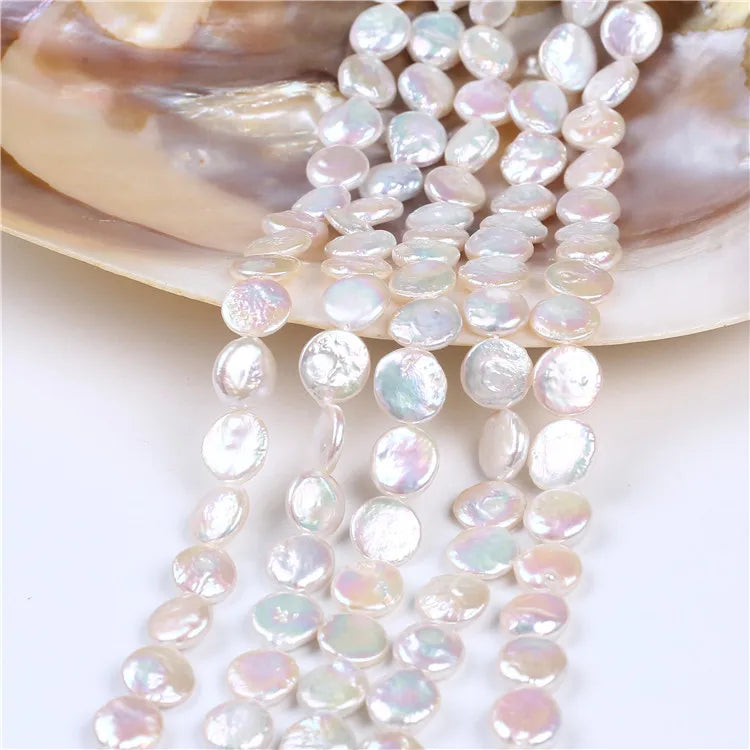 11-12mm Freshwater Coin Pearl Strand