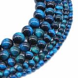 Natural Tiger Eye Gem Stone Round Beads 4-12mm Strand 15''
