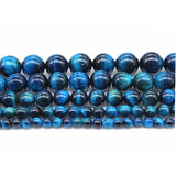 Natural Tiger Eye Gem Stone Round Beads 4-12mm Strand 15''